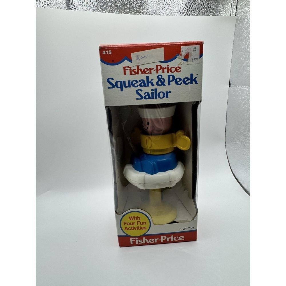 1983 Fisher Price #415 Squeak & Peek Sailor Complete in Box